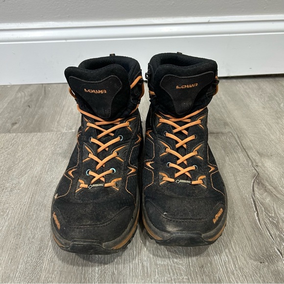 LOWA LINO GTX Mid Outdoor Waterproof Orange Black Work Boots Men’s Size 9 - Picture 3 of 7